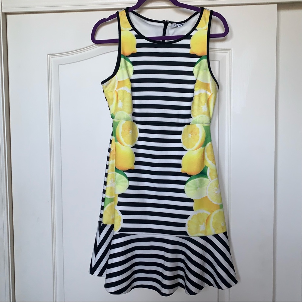 Elle Striped Scuba Dress Lemons Summer 6